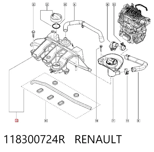 Colector de admisión 118300724R Renault (RVI)