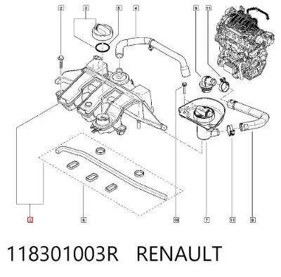 Colector de admisión RENAULT 118301003R