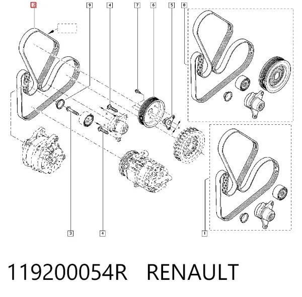 Correa de alternador 119200054R Renault (RVI)