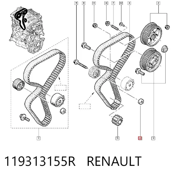 Kit de distribución 119313155R Renault (RVI)