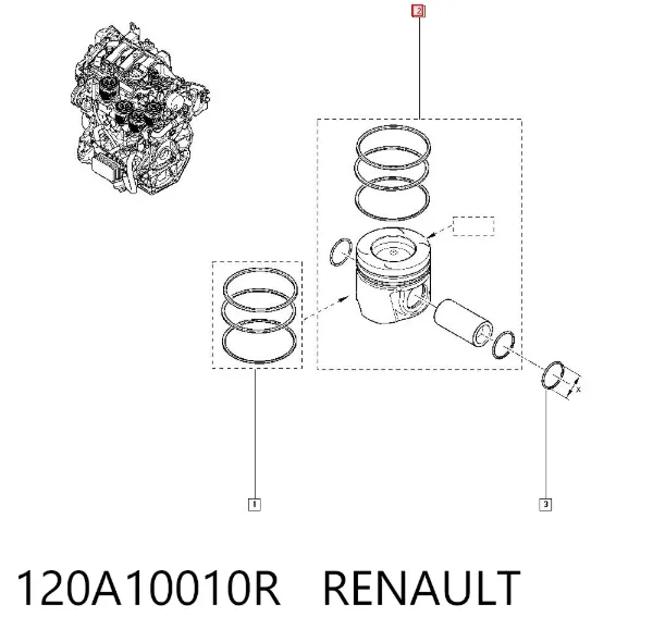 Pistón 120A10010R Renault (RVI)