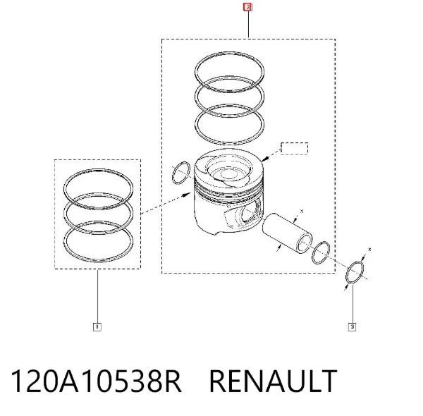 Pistón 120A10538R Renault (RVI)