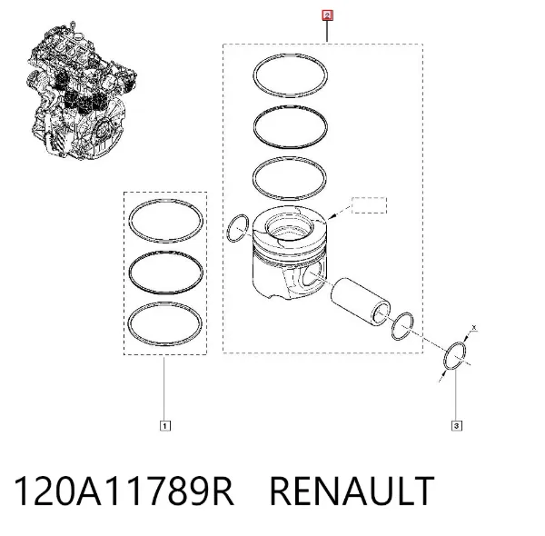 Pistón 120A11789R Renault (RVI)