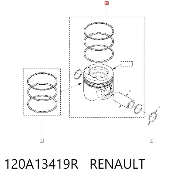 Pistón 120A13419R Renault (RVI)