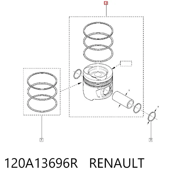 Pistón 120A13696R Renault (RVI)
