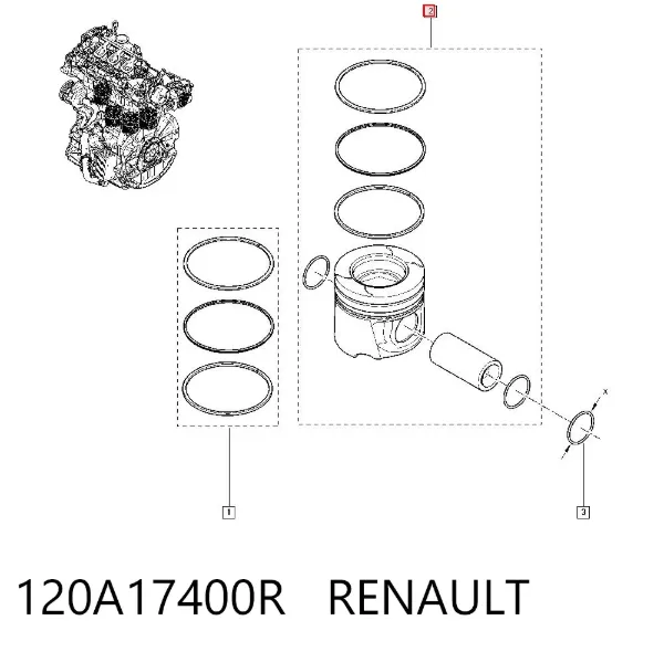 Pistón 120A17400R Renault (RVI)