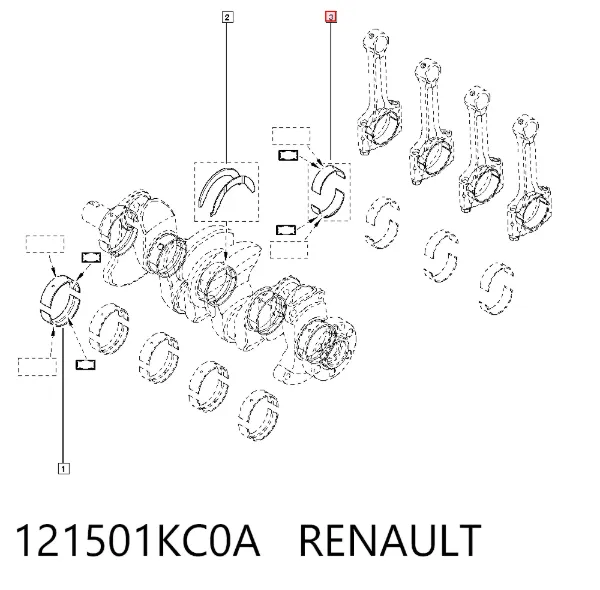 Cojinetes de biela 121501KC0A Renault (RVI)