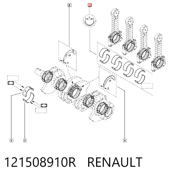Cojinetes de biela 121508910R Renault (RVI)