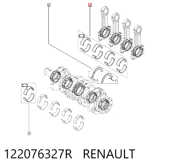 Cojinetes de biela 122076327R Renault (RVI)