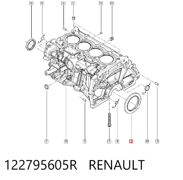 Retén de cigüeñal 122795605R Renault (RVI)