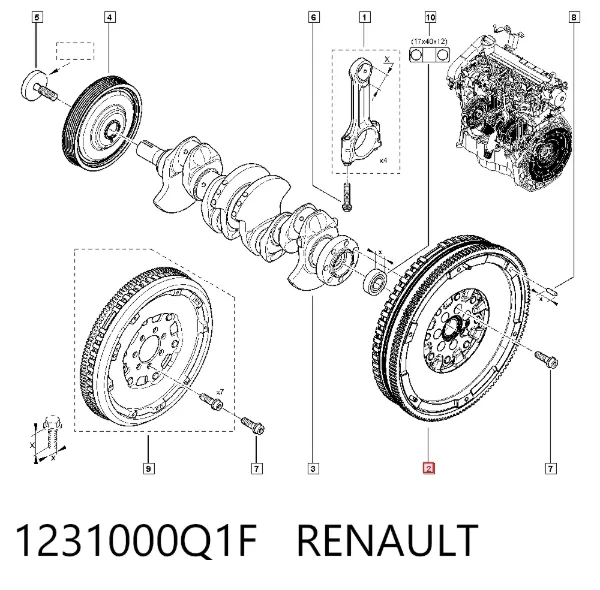 Volante motor 1231000Q1F Renault (RVI)