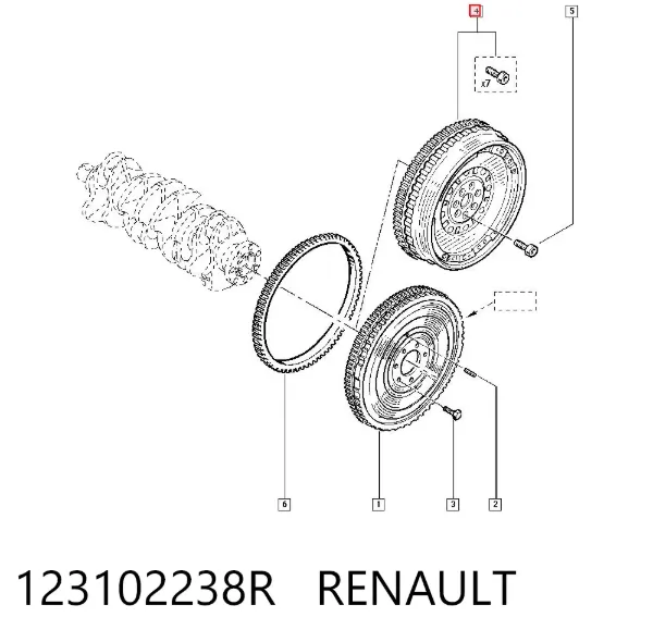 Volante motor 123102238R Renault (RVI)