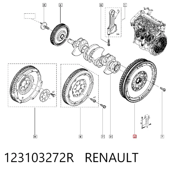 Volante motor 123103272R Renault (RVI)