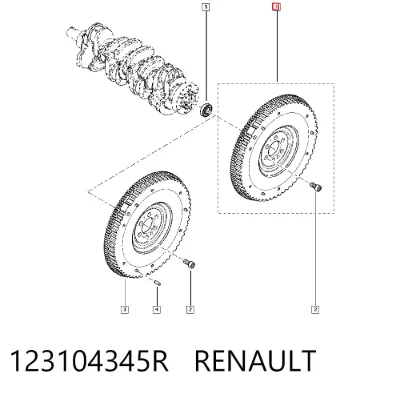 Volante de motor RENAULT 123104345R