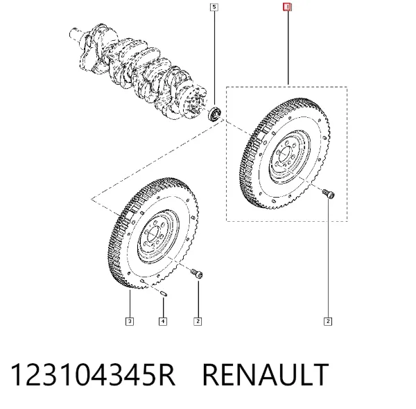 Volante motor 123104345R Renault (RVI)