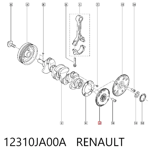 Volante motor 12310JA00A Renault (RVI)