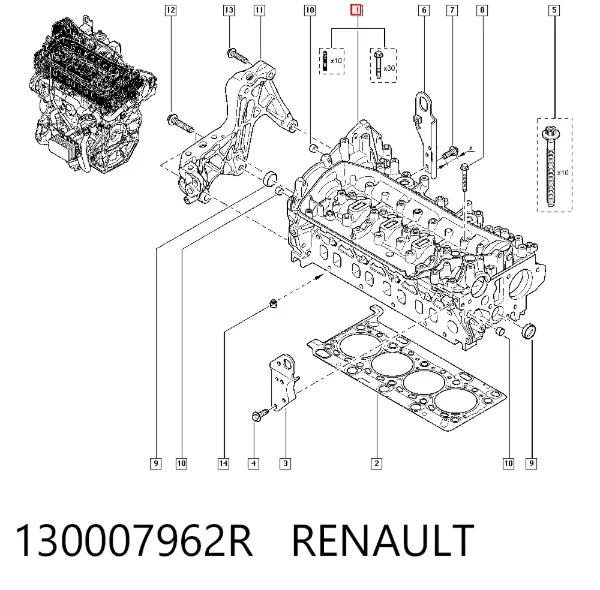 Culata 130007962R Renault (RVI)