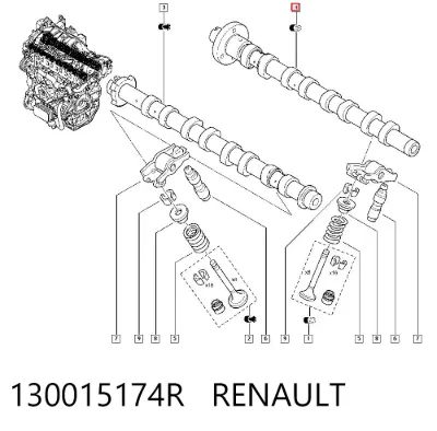 Árbol de levas de escape RENAULT 130015174R