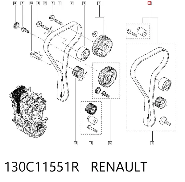 Kit de distribución 130C11551R Renault (RVI)