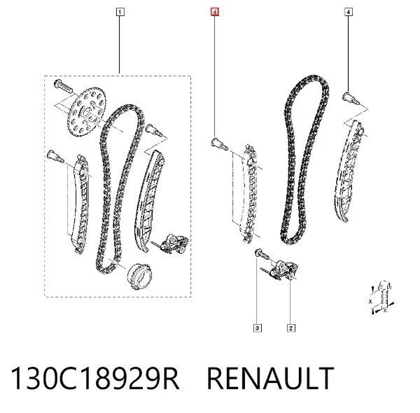 Kit de cadena de distribución 130C18929R Renault (RVI)
