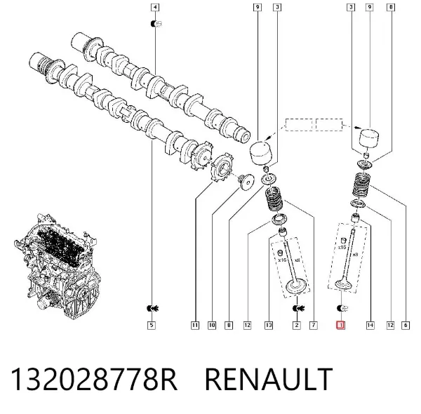 Válvula escape 132028778R Renault (RVI)