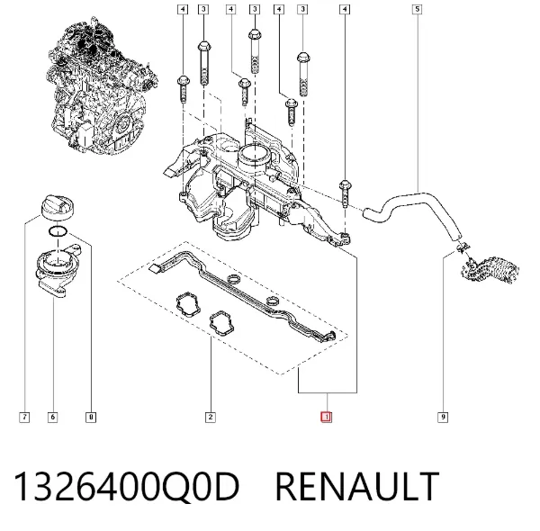 Tapa de balancines 1326400Q0D Renault (RVI)