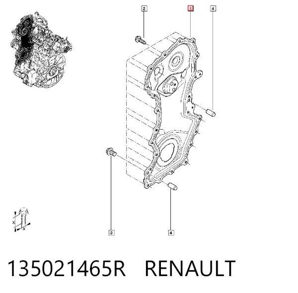 Cubierta interior de la correa de distribución 135021465R Renault (RVI)