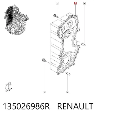 Cubierta de correa de distribución RENAULT 135026986R