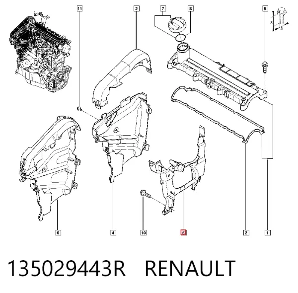 Cubierta interior de la correa de distribución 135029443R Renault (RVI)