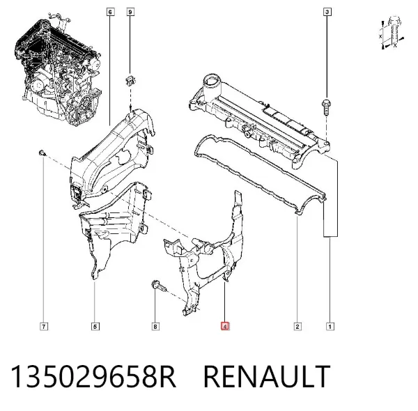 Cubierta interior de la correa de distribución 135029658R Renault (RVI)
