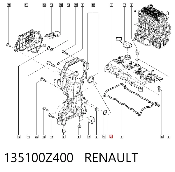 Retén de cigüeñal frontal 135100Z400 Renault (RVI)