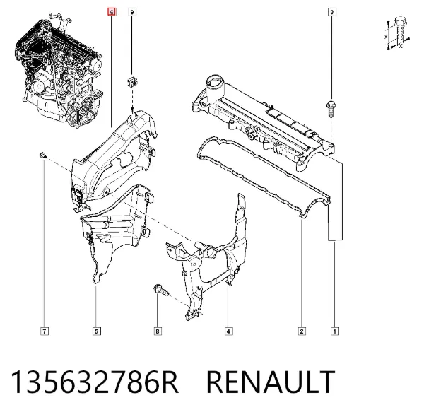 Cubierta superior de la correa de distribución 135632786R Renault (RVI)