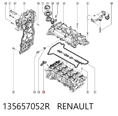 Junta de tapa frontal del motor RENAULT 135657052R