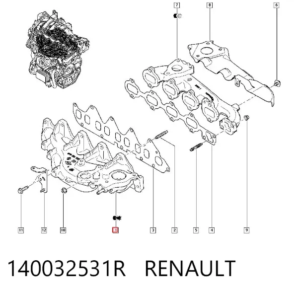 Colector de admisión 140032531R Renault (RVI)