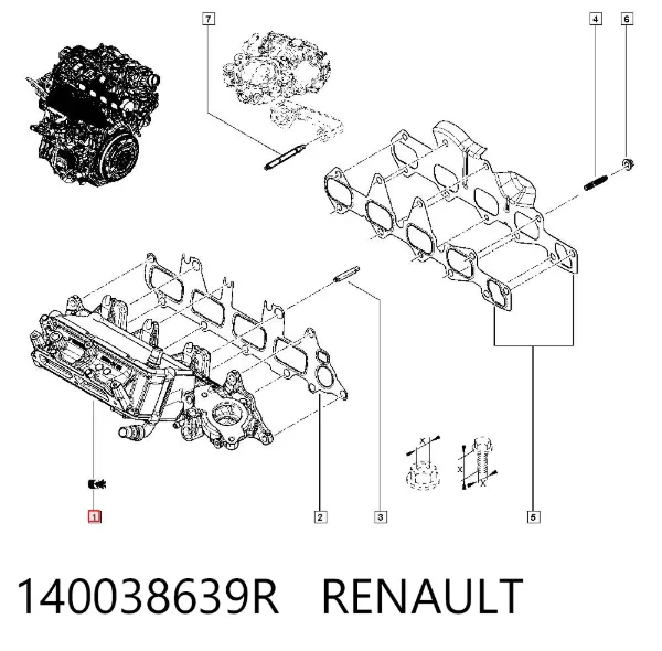 Colector de admisión 140038639R Renault (RVI)
