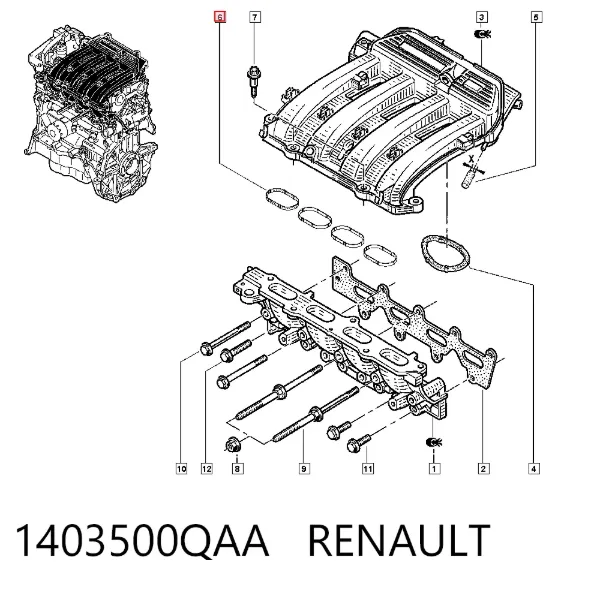 Junta de colector de admisión 1403500QAA Renault (RVI)