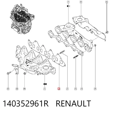 Junta del colector de admisión RENAULT 140352961R