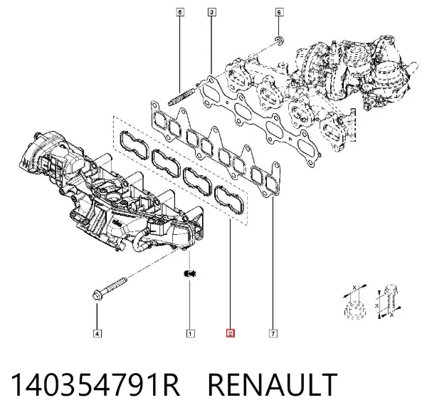 Junta de colector de admisión 140354791R Renault (RVI)
