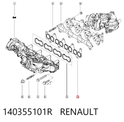 Junta del colector de admisión RENAULT 140355101R