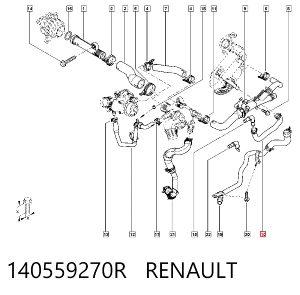 Manguera radiador 140559270R Renault (RVI)