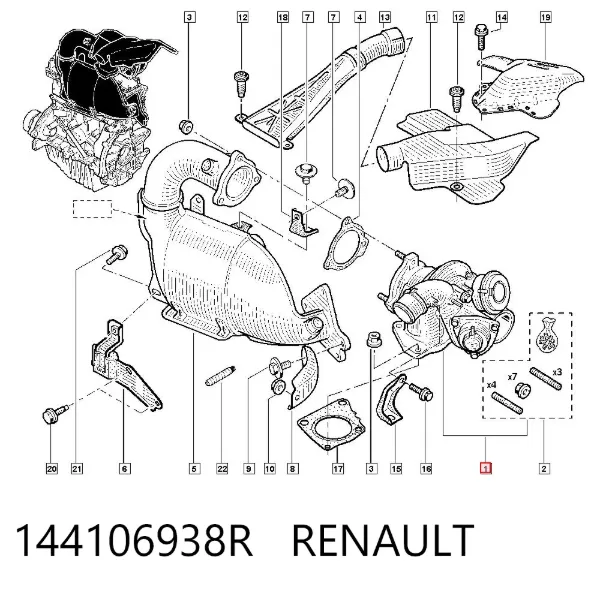 Turbocompresor 144106938R Renault (RVI)