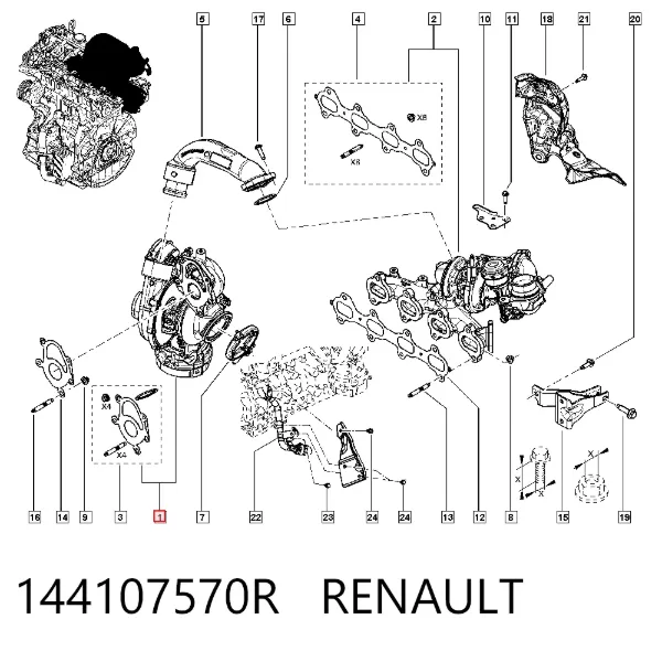 Turbocompresor 144107570R Renault (RVI)