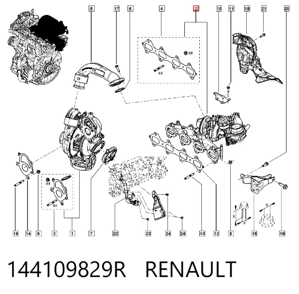 Turbocompresor 144109829R Renault (RVI)