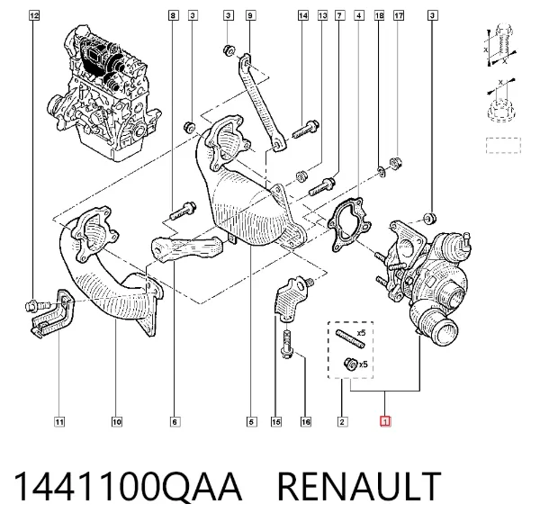 Turbocompresor 1441100QAA Renault (RVI)