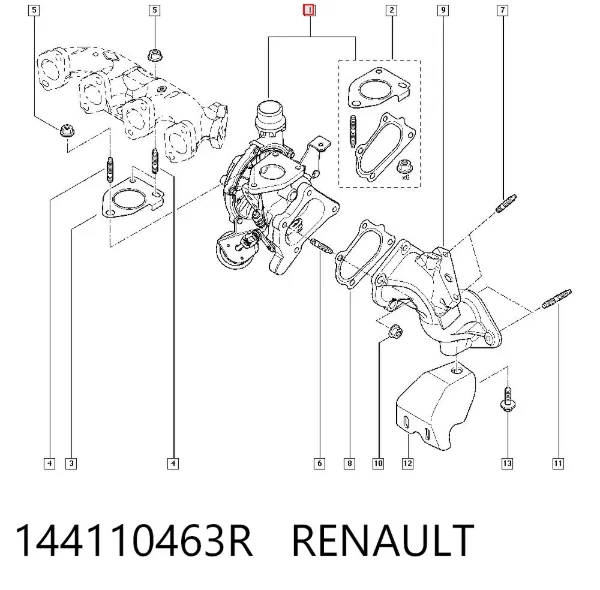 Turbocompresor 144110463R Renault (RVI)