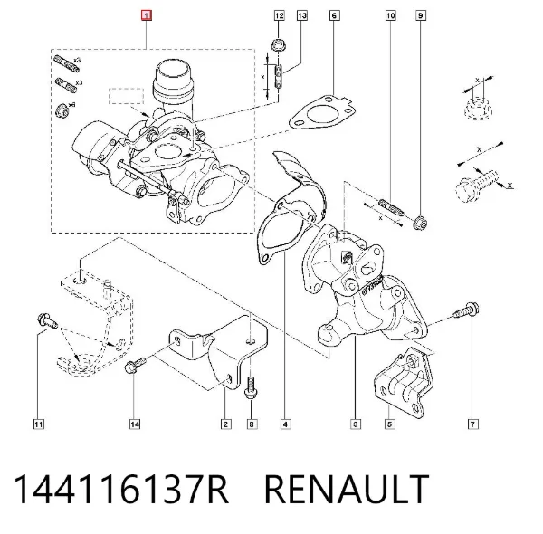 Turbocompresor 144116137R Renault (RVI)