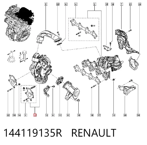 Turbocompresor 144119135R Renault (RVI)