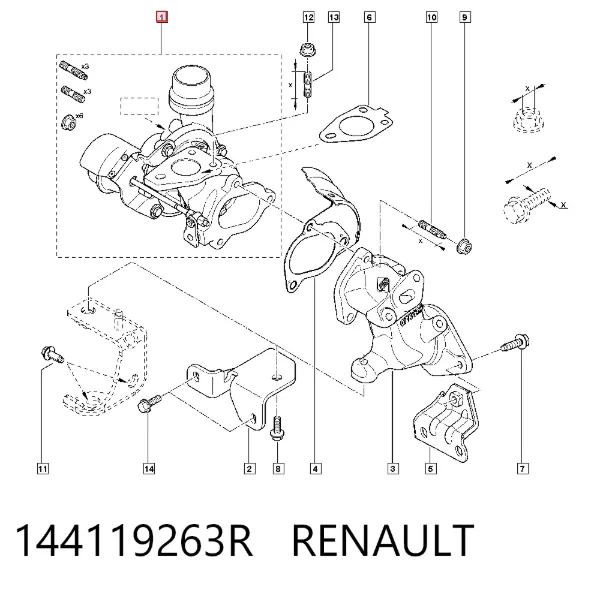 Turbocompresor 144119263R Renault (RVI)