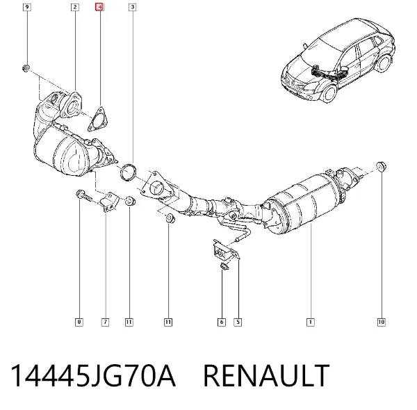 Junta de turbina de escape 14445JG70A Renault (RVI)