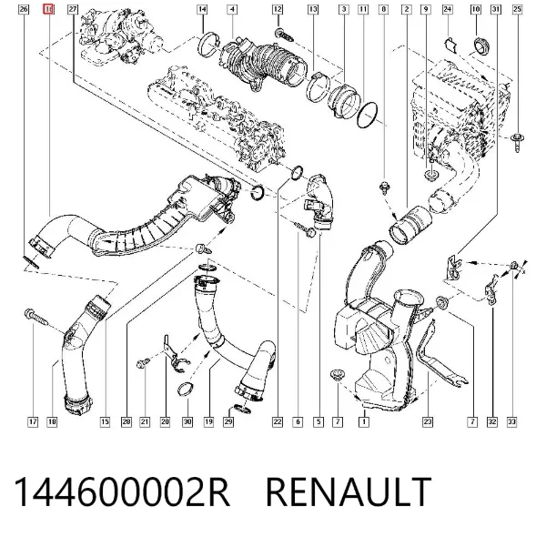 Tubo intercooler 144600002R Renault (RVI)